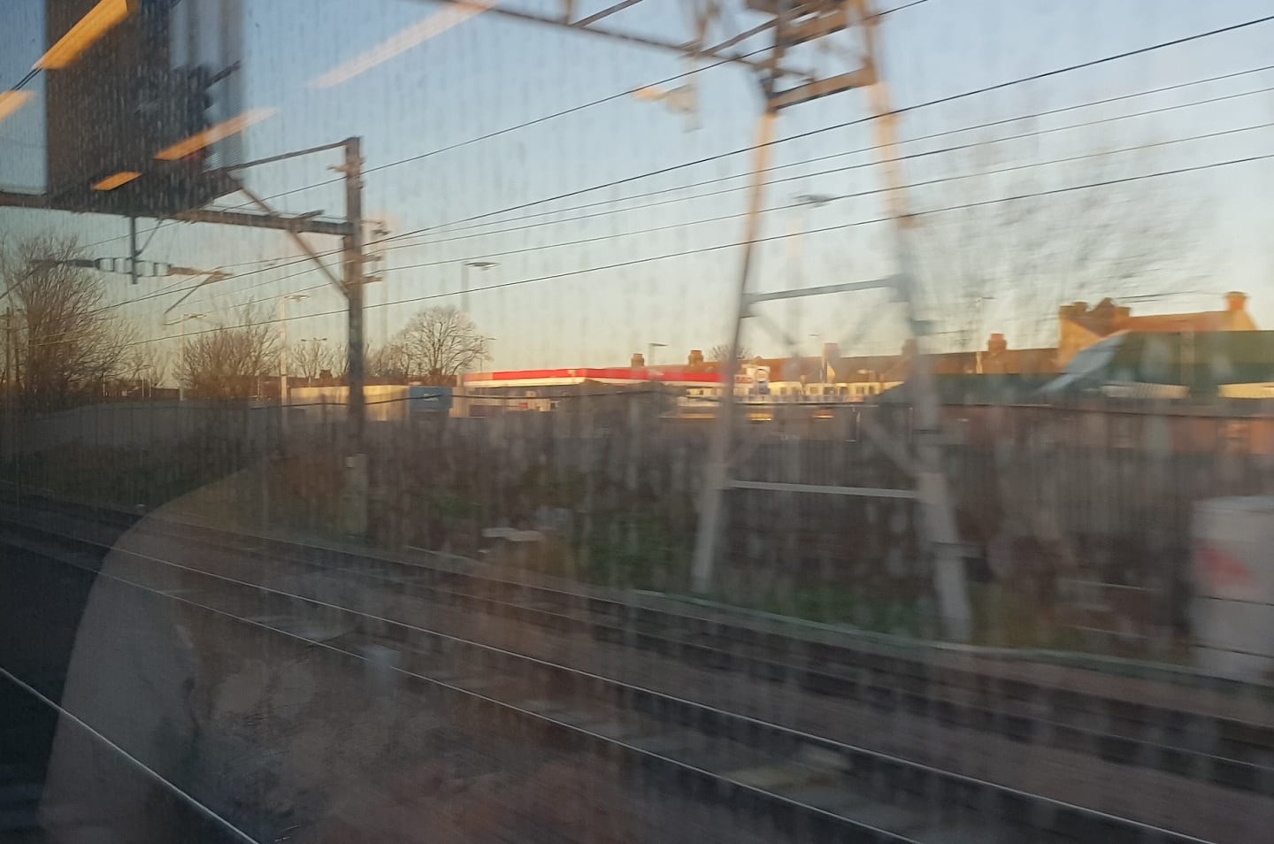 On the right track. Approaching London by train
