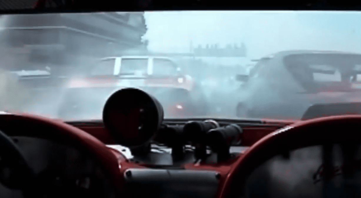 huge vintage car crash at road America 2005