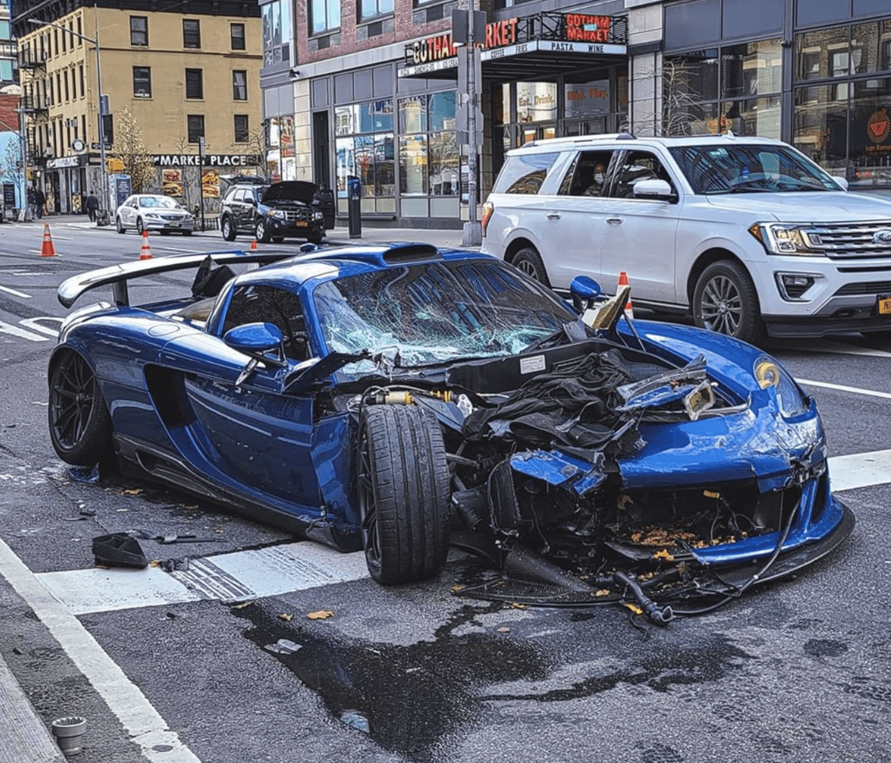 Wrecked Porsche Carrera GT