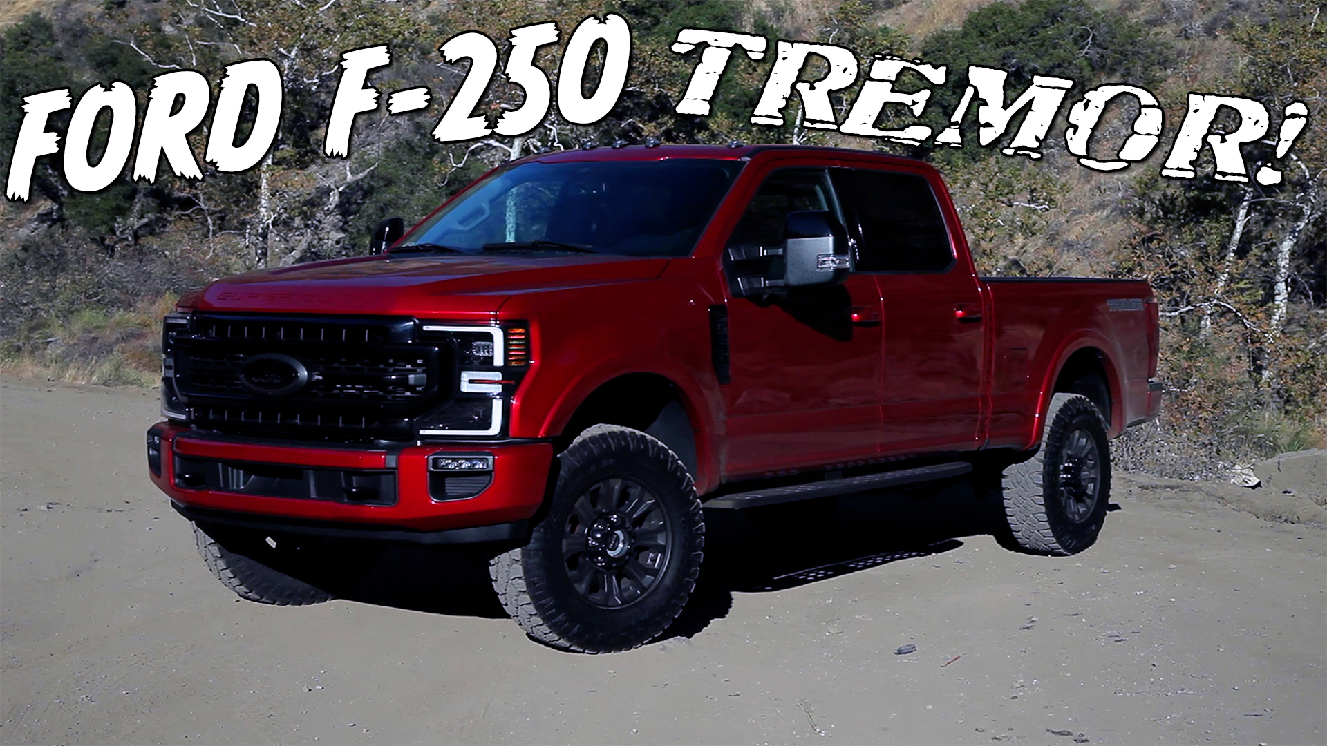 A Ford F-250 Tremor parked off-road