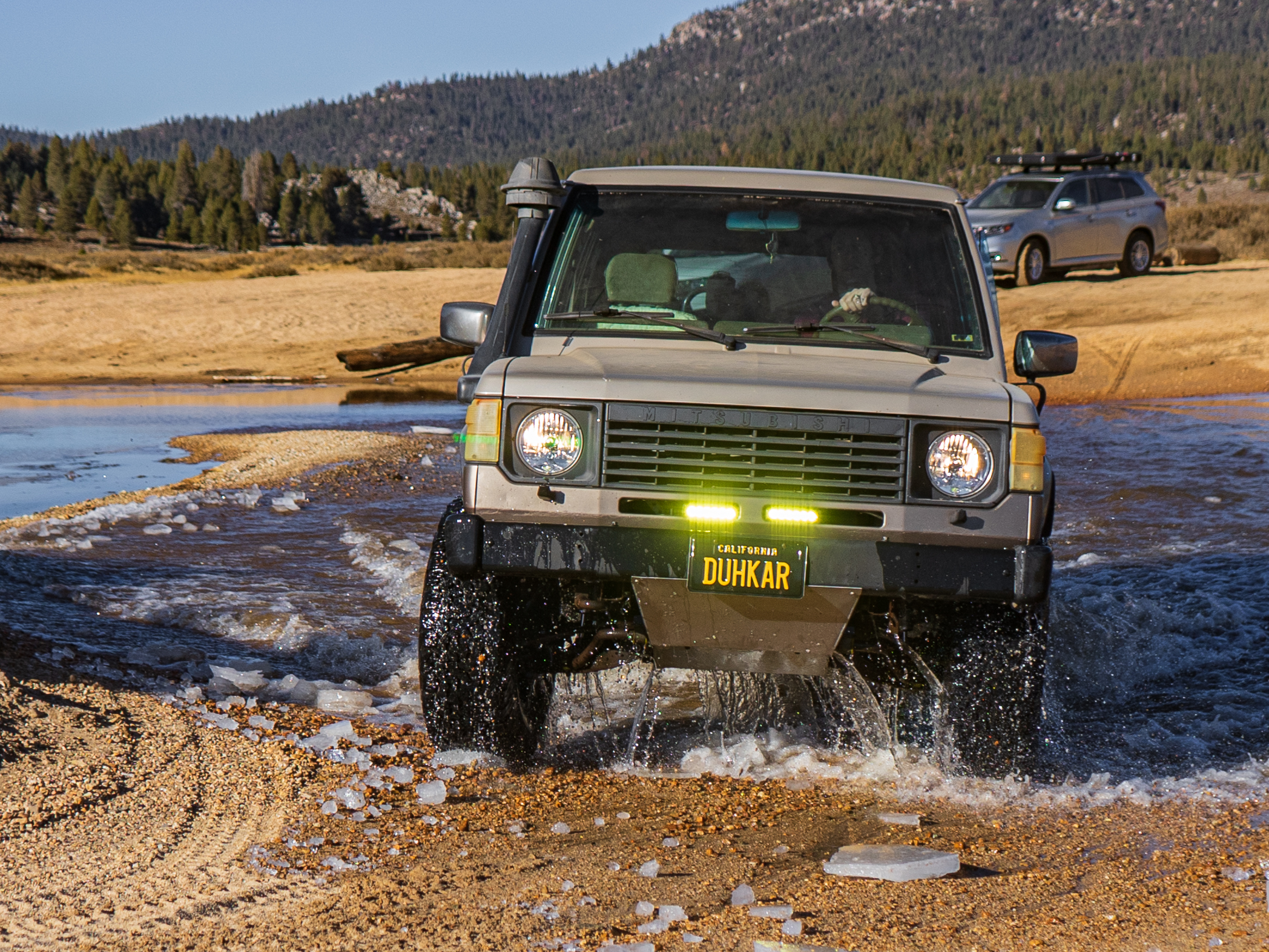 Mitsubishi Montero water crossing