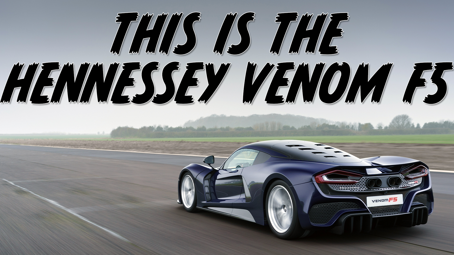hennessey venom f5 hypercar on a runway