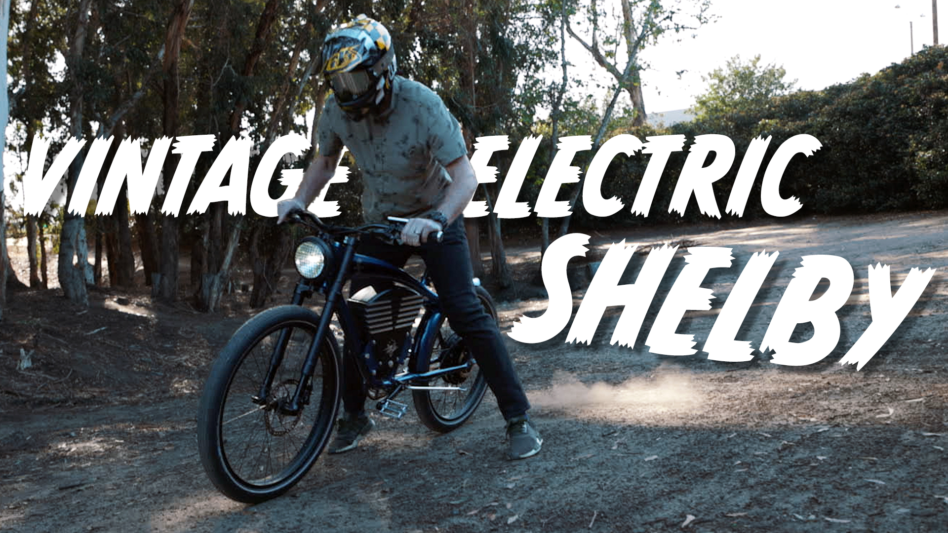 burnout on a vintage electric shelby e-bike