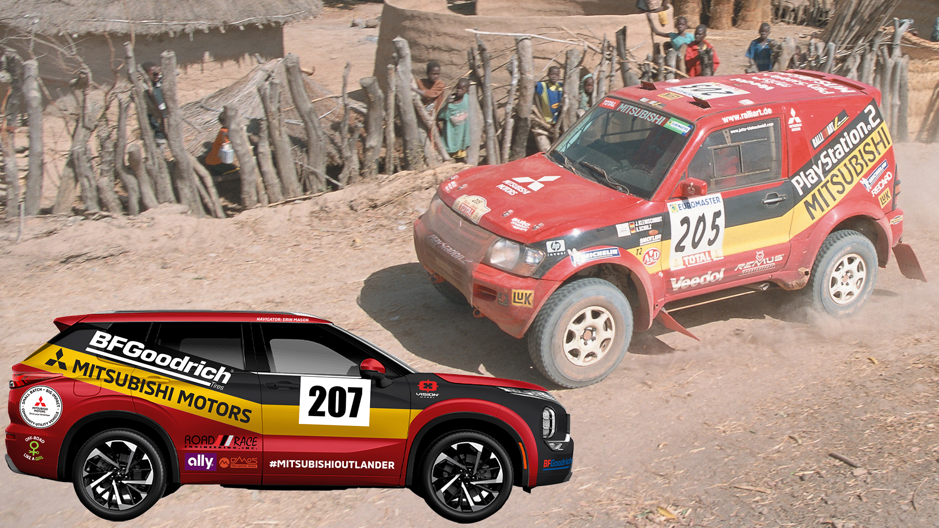 mitsubishi outlandar rebelle rally dakar livery