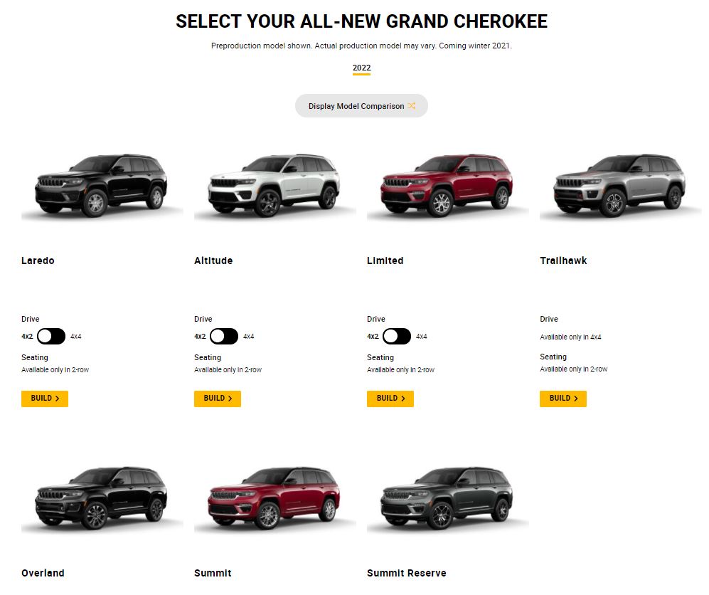 Grand Cherokee configurator