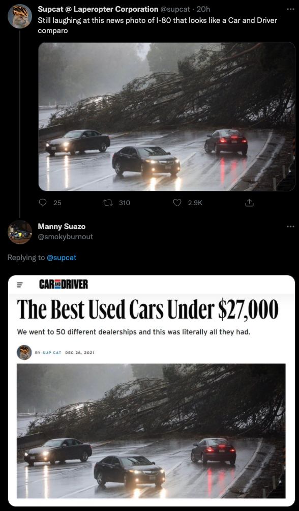 closed road car comparo