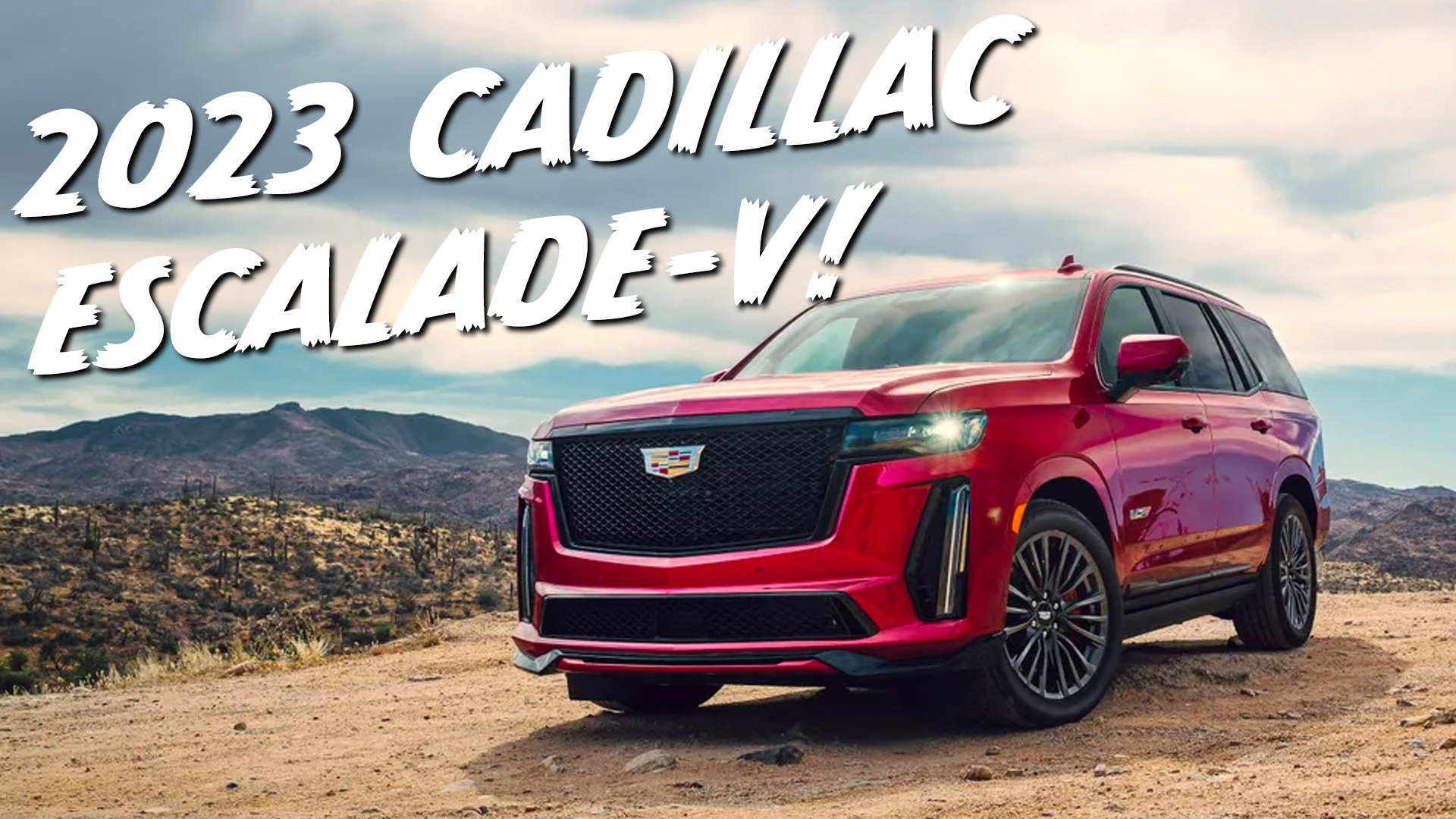 2023 cadillac escalade-v parked in the desert